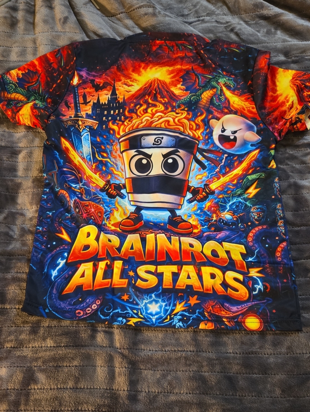Boys Matching Loungewear Short Set Featuring Brainrot All Star Design - Picture 4 of 6